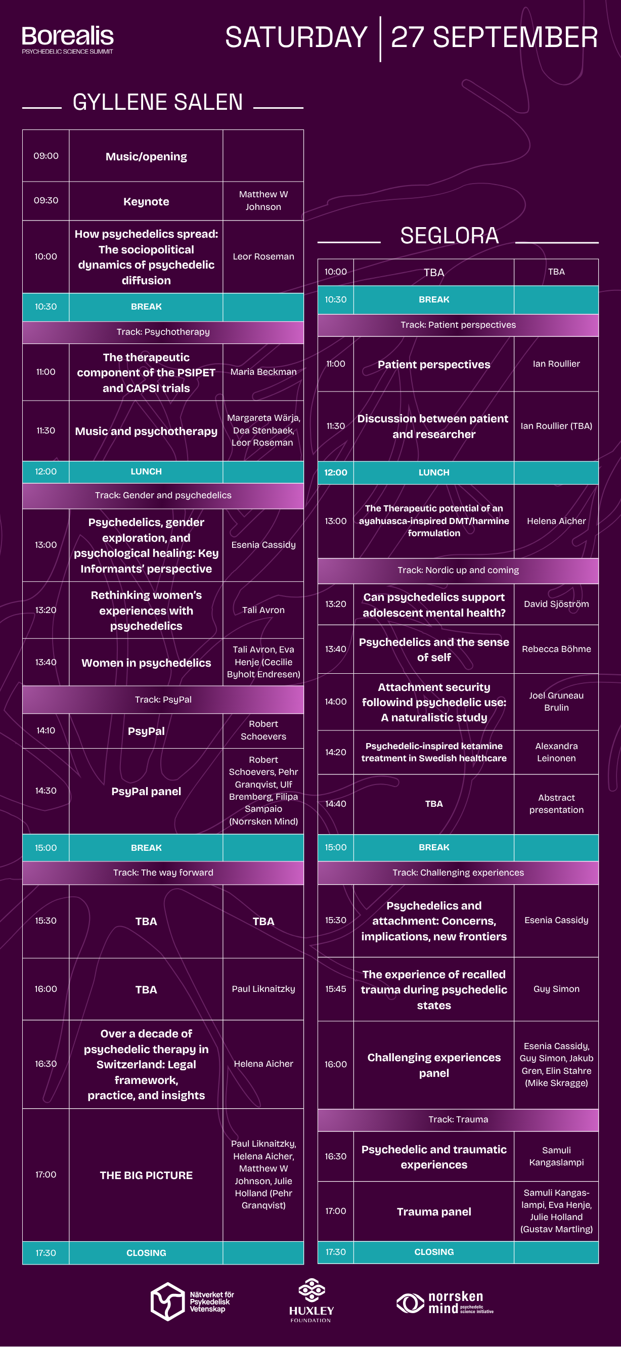 schedule saturday